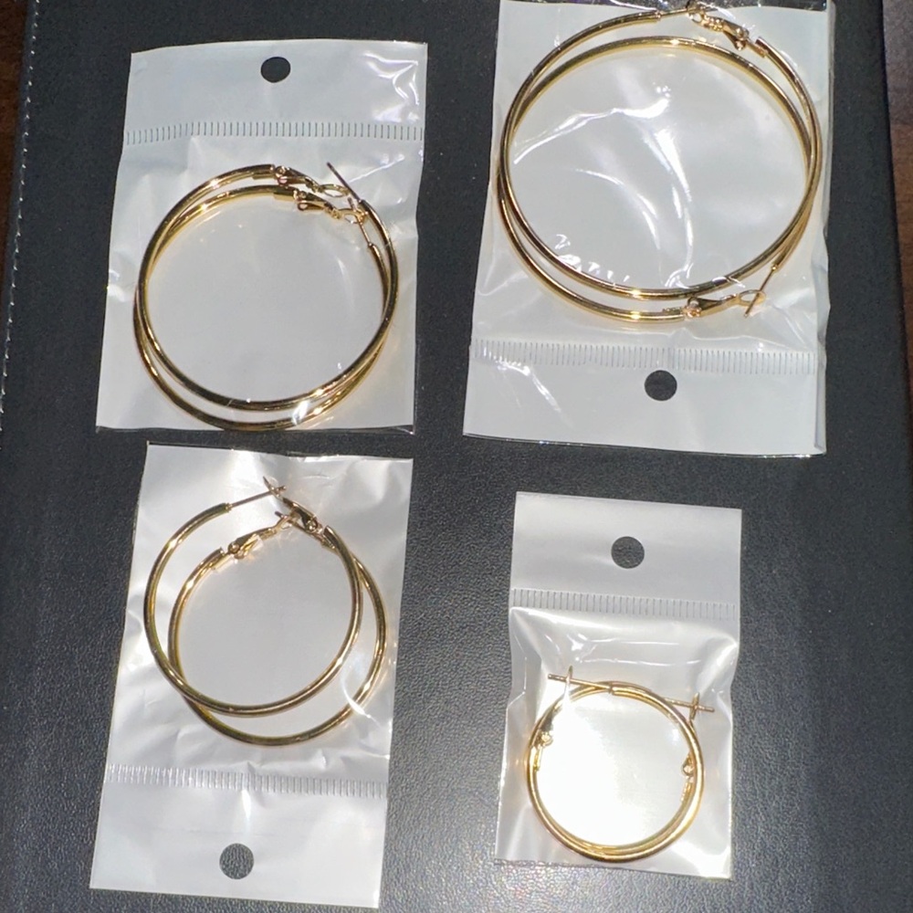 Chic Gold Hoop Earrings Set